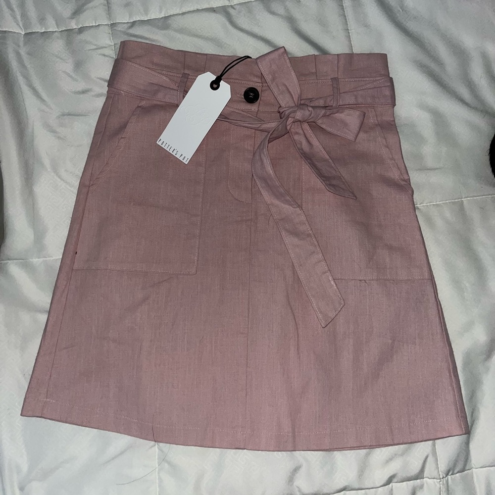 Muted Pink Linen Skirt